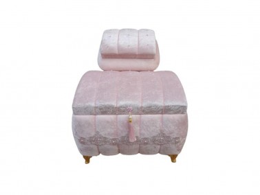 Dowry World - Serena Lüks Taşlı Püsküllü 2'li Çeyiz Sandığı Pudra Dowry World - Serena Lüks Taşlı Püsküllü 2'li Çeyiz Sandığı Pudra