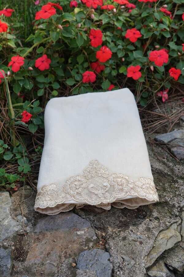 Servella French Lace Towel Cappucino - Thumbnail