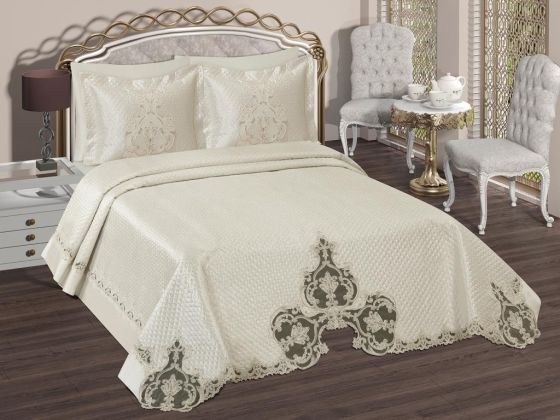 Sevilla Quilted Double Bedspread Set Cream
