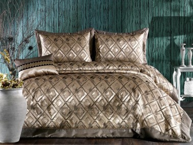 Dowry World - Siesta Çift Kişilik Yatak Örtüsü Takımı Cappucino Dowry World - Siesta Çift Kişilik Yatak Örtüsü Takımı Cappucino