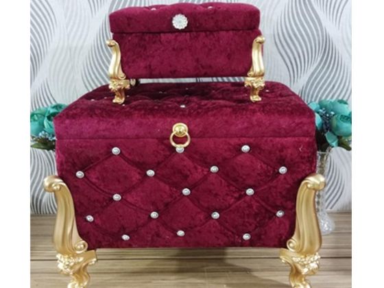 Silvana Quilted Square 2 Pack Dowry Chest Burgundy