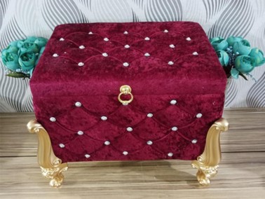 Silvana Quilted Square 2 Pack Dowry Chest Burgundy - Thumbnail