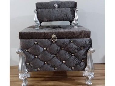 Silvana Quilted Square 2 Pack Dowry Chest Gray - Thumbnail