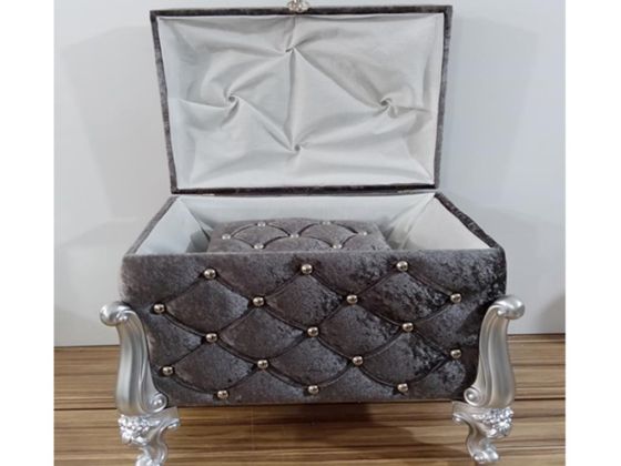 Silvana Quilted Square 2 Pack Dowry Chest Gray