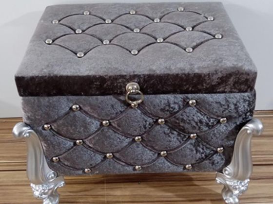 Silvana Quilted Square 2 Pack Dowry Chest Gray