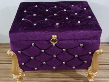 Silvana Quilted Square 2 Pack Dowry Chest Purple - Thumbnail