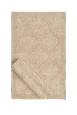 Çeyiz Diyarı - Silvia Bath Mat Set 2 pcs, 60 x 100, 50 x 60, %100 Cotton Fabric Beige Çeyiz Diyarı - Silvia Bath Mat Set 2 pcs, 60 x 100, 50 x 60, %100 Cotton Fabric Beige