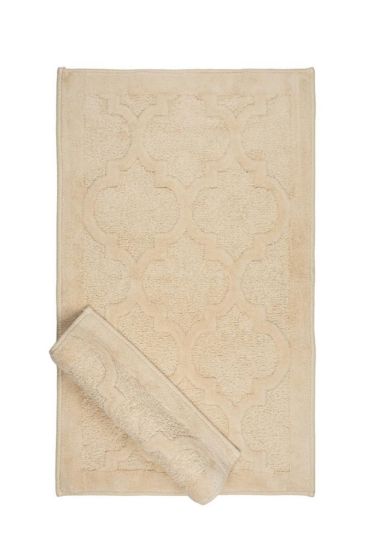 Silvia Bath Mat Set 2 pcs, 60 x 100, 50 x 60, %100 Cotton Fabric Cappuccino