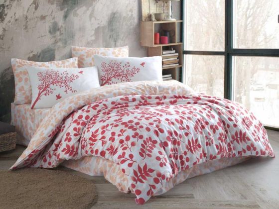 Silvia Single Ranforce Duvet Cover Set Red