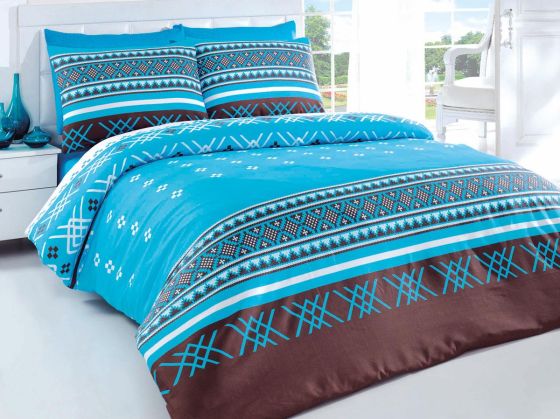 Dowry World Sirtaki Double Duvet Cover Set Blue