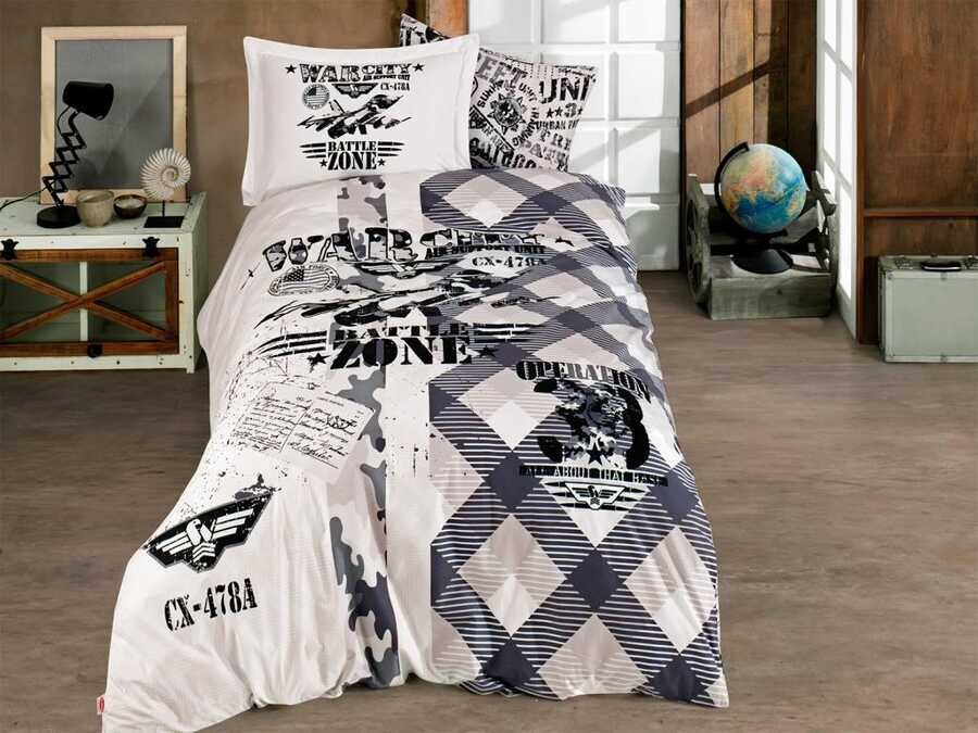 Hobby - Skyforce Single Duvet Cover Set Gray Hobby - Skyforce Single Duvet Cover Set Gray