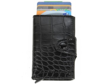 Snake Silver Automatic Wallet Card Holder - Thumbnail