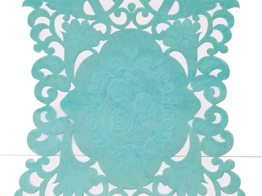  Snowdrop Lux Velvet Runner Spring Green