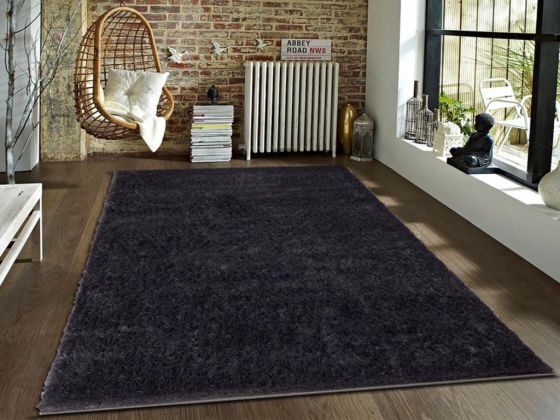 Soft Plain Carpet/Rug Rectangle 150x230 cm Antrachite