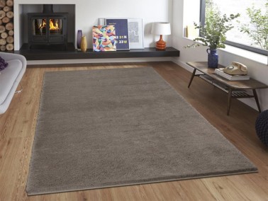 Soft Plain Carpet/Rug Rectangle 150x230 cm Beige - Thumbnail