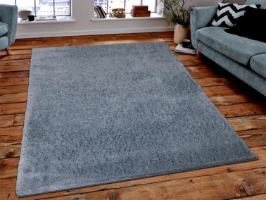 Soft Plain Carpet/Rug Rectangle 150x230 cm Blue - Thumbnail