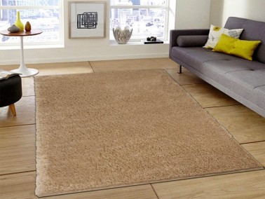 Soft Plain Carpet/Rug Rectangle 150x230 cm Gold - Thumbnail