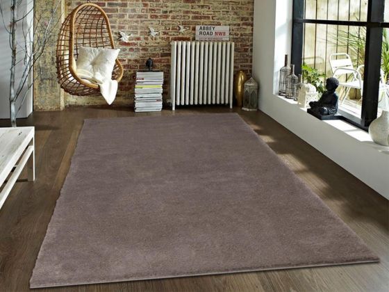 Soft Plain Carpet/Rug Rectangle 150x230 cm Mink