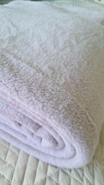 Soft Single Size Blanket 155x215 cm Cotton/Polyester Fabric Dry Rose - Thumbnail