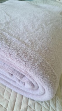 Soft Single Size Blanket 155x215 cm Cotton/Polyester Fabric Dry Rose - Thumbnail