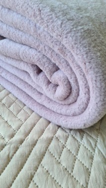 Soft Single Size Blanket 155x215 cm Cotton/Polyester Fabric Dry Rose - Thumbnail