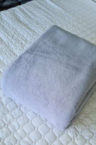 Soft Single Size Blanket 155x215 cm Cotton/Polyester Fabric Gray