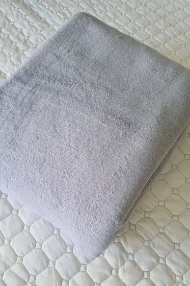 Soft Single Size Blanket 155x215 cm Cotton/Polyester Fabric Gray
