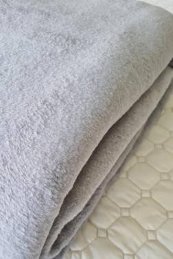 Soft Single Size Blanket 155x215 cm Cotton/Polyester Fabric Gray - Thumbnail