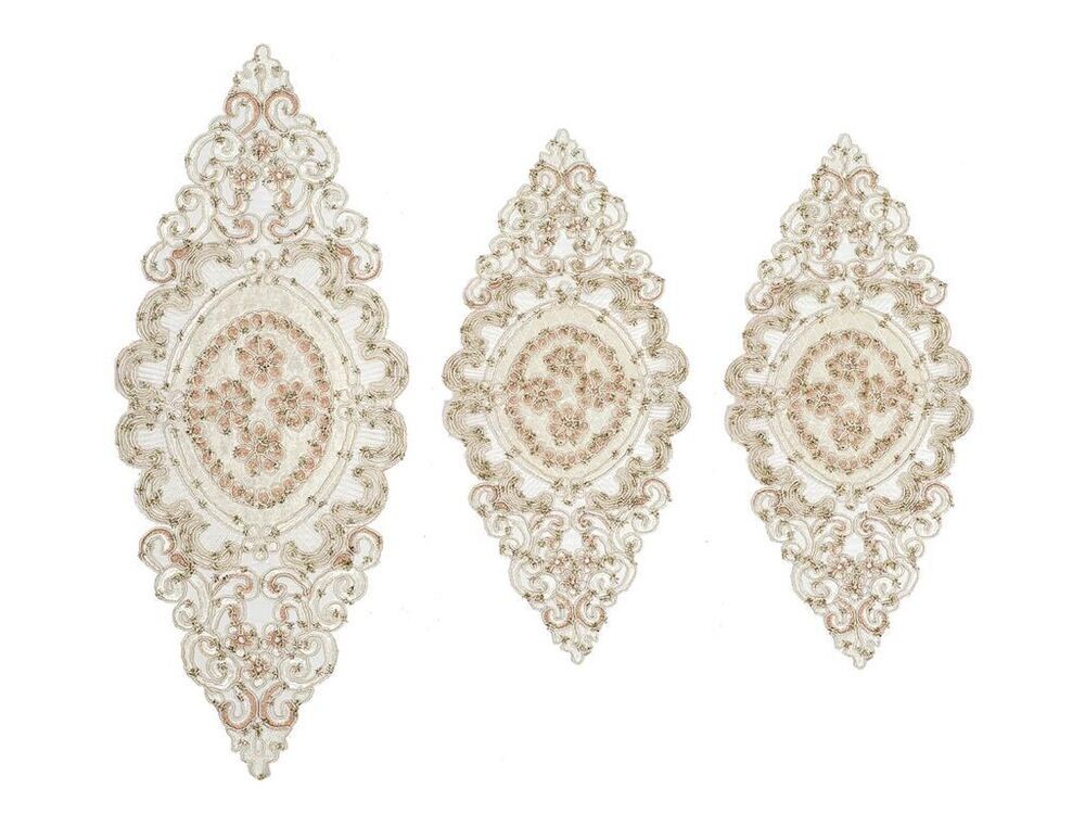 Dowry World - Soma Velvet Bedroom Set Cream Gold