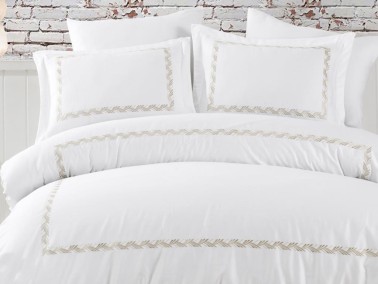 Spike Cotton Satin Double Duvet Cover Set Embroidery - Thumbnail