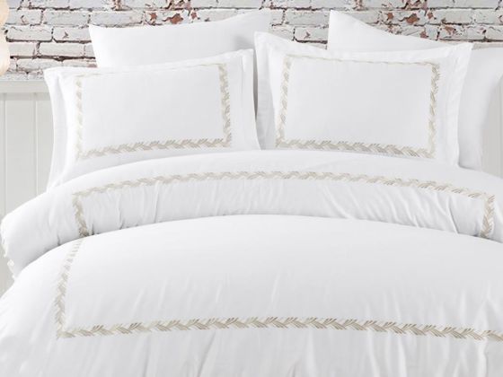 Spike Cotton Satin Double Duvet Cover Set Embroidery