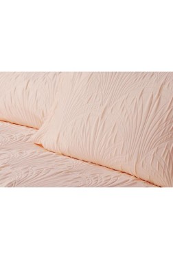 Spring Double Size Bedding Set, Bedspread 250x260, Pillowcase, Cotton-Polyester Fabric Salmon - Thumbnail