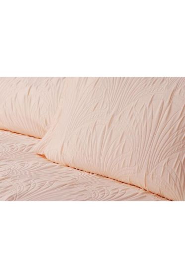 Spring Double Size Bedding Set, Bedspread 250x260, Pillowcase, Cotton-Polyester Fabric Salmon