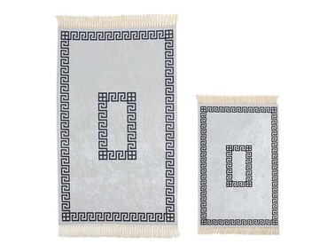 Square Rectangle Bath Mat Set 2 Pcs - Gray - Thumbnail