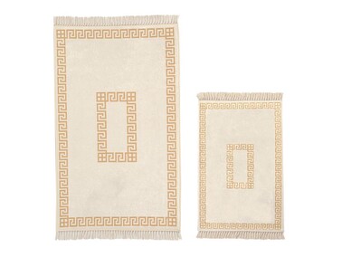 Square Rectangle Bath Mat Set 2 Pcs - Cream - Thumbnail