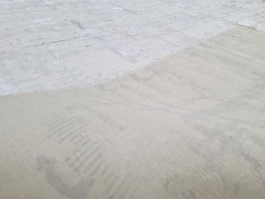 Star Crazy Rectangle 100% Microfiber Polyester Fringed Carpet 160x230 Cream Silver - Thumbnail