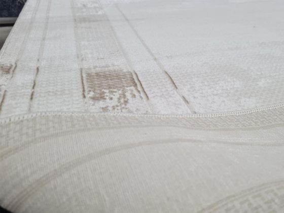 Star Oblong Rectangle 100% Microfiber Polyester Fringed Carpet 160x230 Cream Cappucino