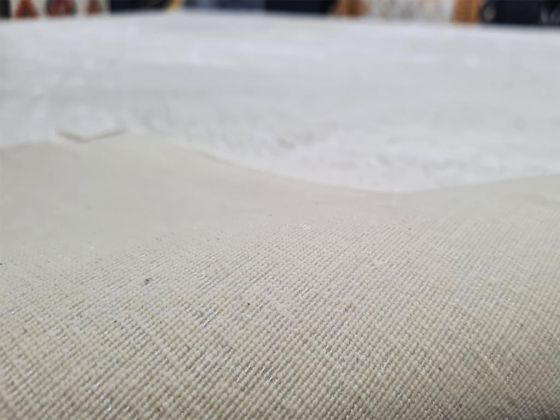 Star Point Rectangle 100% Microfiber Polyester Fringed Carpet 160x230 Cream