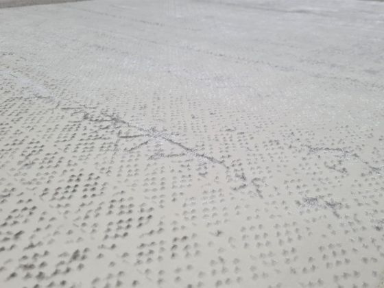 Star Point Rectangle 100% Microfiber Polyester Fringed Carpet 160x230 Cream Grey