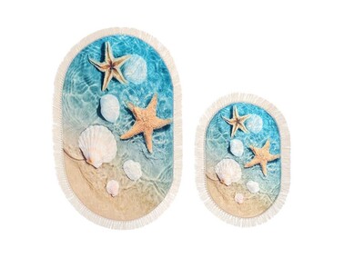 Starfish Oval Bath Mat Set 2 Pcs - Thumbnail