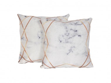 Stars Velvet Cushion's Cover 2 PCS - White Gold - Thumbnail