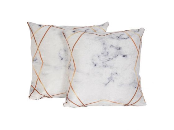 Stars Velvet Cushion's Cover 2 PCS - White Gold