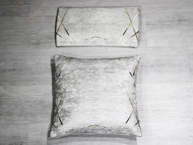 Stars 2 Pcs Velvet Pillow Cover Gray - Thumbnail