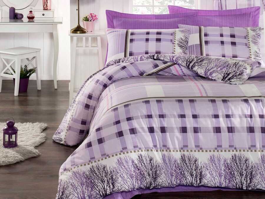  Stil Deluxe Double Duvet Cover Set Lila