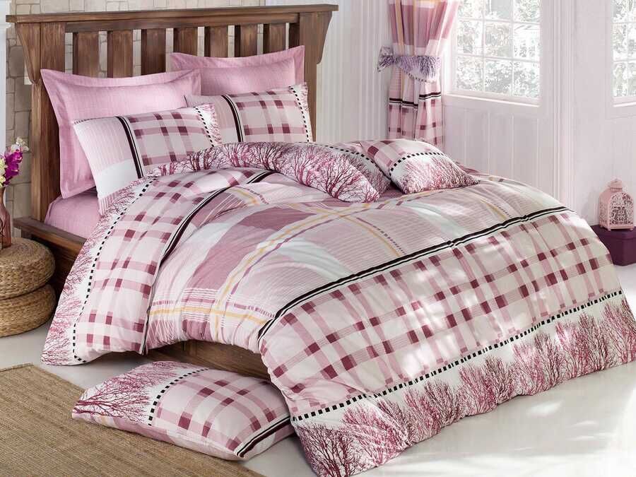  Stil Deluxe Double Duvet Cover Set Pink 