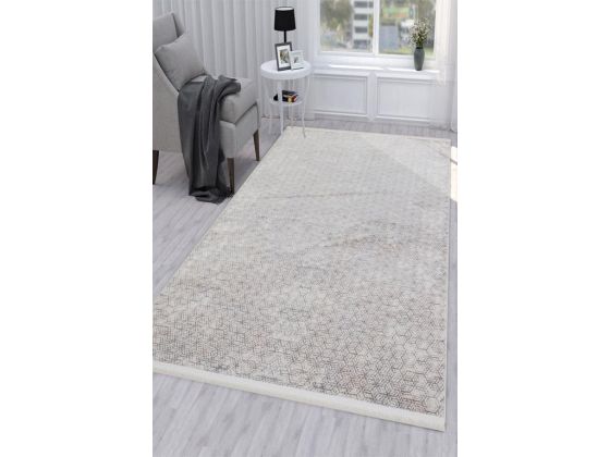 Still Hexagon Non-Slip Base Rectangular Carpet 80x150 Cm Beige