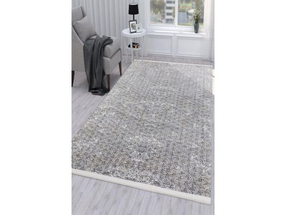 Still Hexagon Non-Slip Base Rectangular Carpet 80x150 Cm Black