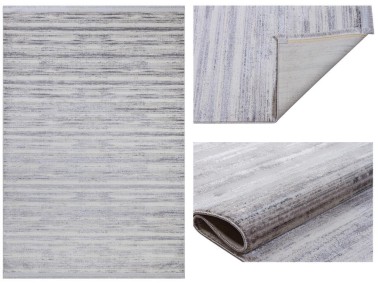Still Lines Non-Slip Base Rectangular Carpet 80x150 Cm Beige - Thumbnail