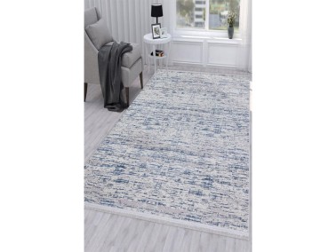 Still Mixed Non-Slip Base Rectangular Carpet 80x150 Cm Blue - Thumbnail