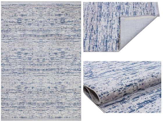 Still Mixed Non-Slip Base Rectangular Carpet 80x150 Cm Blue